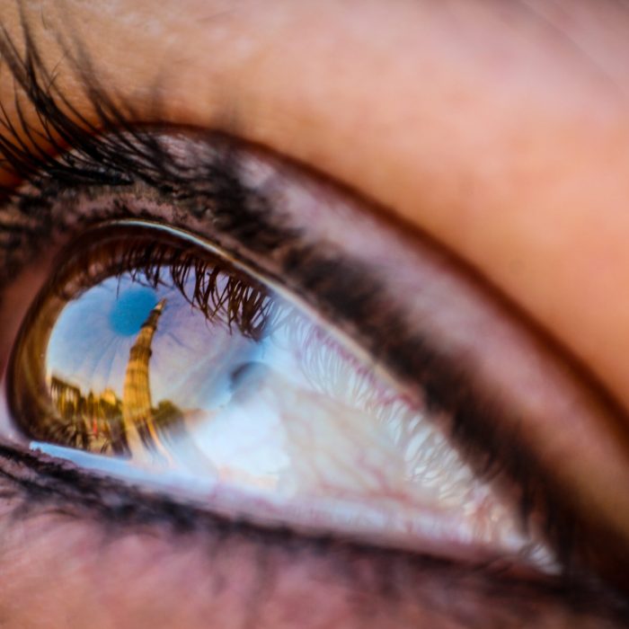 Persons eye in close up